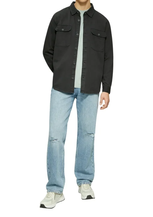 Herren QS Overshirt aus gewaschenem Twill