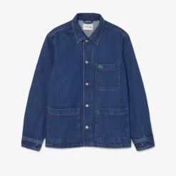 Herren Lacoste Overshirt aus schwerem Baumwoll-Denim