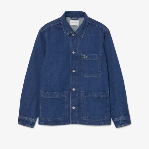 Herren Lacoste Overshirt aus schwerem Baumwoll-Denim