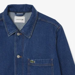 Herren Lacoste Overshirt aus schwerem Baumwoll-Denim