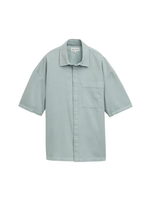 Herren Tom Tailor Denim Overshirt Hemd mit kurzen Ärmeln
