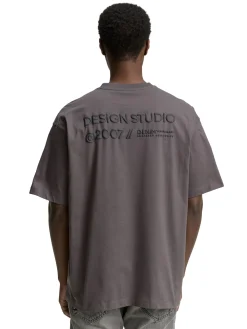 Herren Tom Tailor Denim Oversize T-Shirt mit Rückenprint