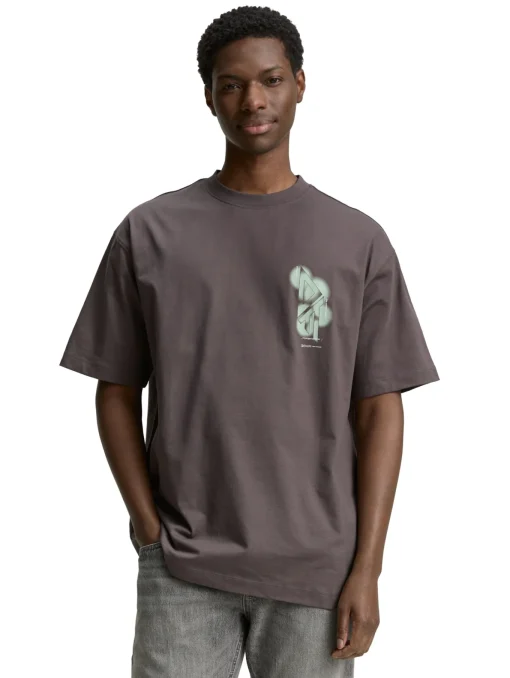 Herren Tom Tailor Denim Oversize T-Shirt mit Rückenprint