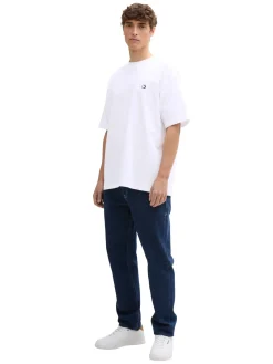 Herren Tom Tailor Denim Oversize T-Shirt mit Rücken-Print