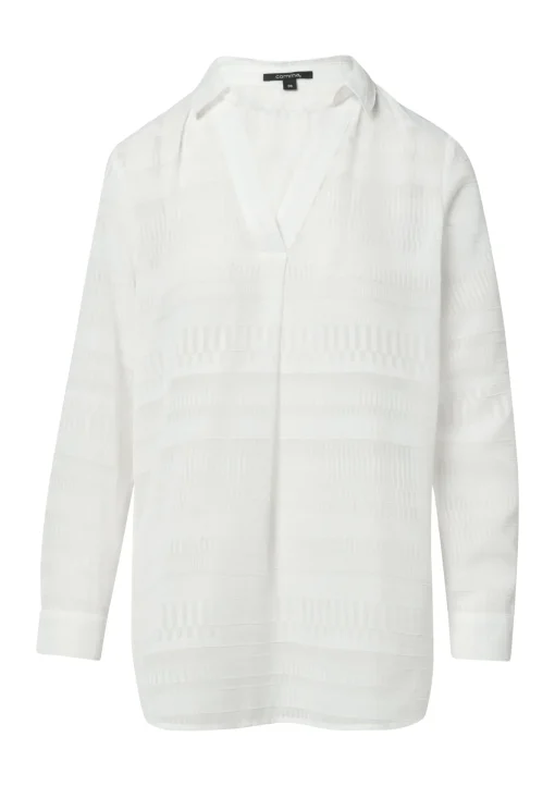 Damen Comma Oversized Bluse aus transparentem Jacquard