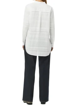 Damen Comma Oversized Bluse aus transparentem Jacquard