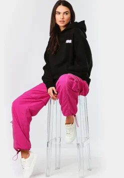 Damen Hugo Blue Oversized Hoodie aus Baumwoll-Terry mit verspieltem Slogan