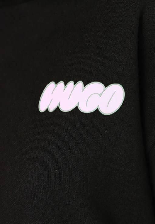 Damen Hugo Blue Oversized Hoodie aus Baumwoll-Terry mit verspieltem Slogan