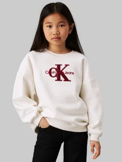 Kinder Calvin Klein Oversized Logo-Sweatshirt aus Fleece