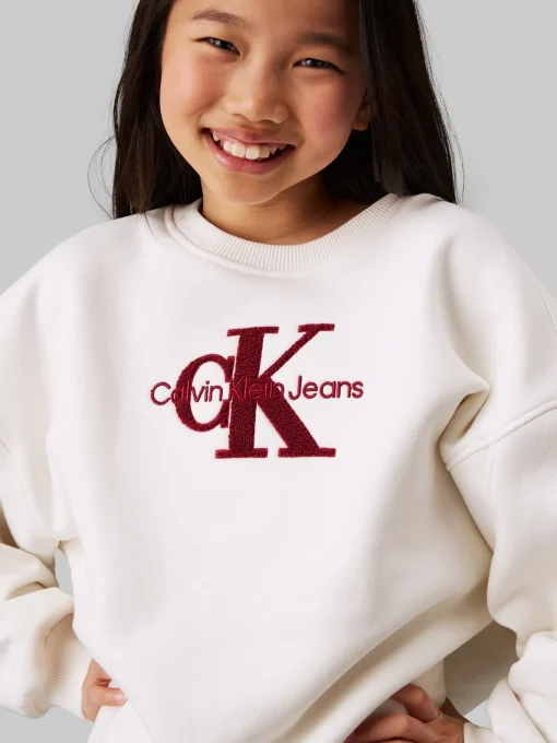 Kinder Calvin Klein Oversized Logo-Sweatshirt aus Fleece