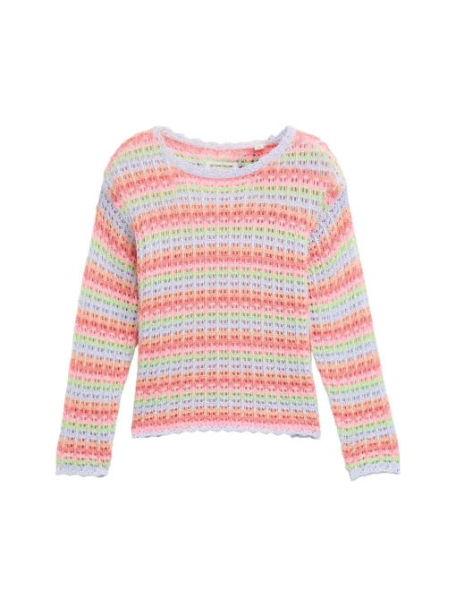 Kinder Tom Tailor Denim Oversized Pullover mit Streifenmuster