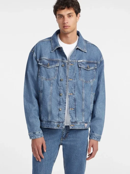 Herren GUESS JEANS Oversized Trucker Jeansjacke