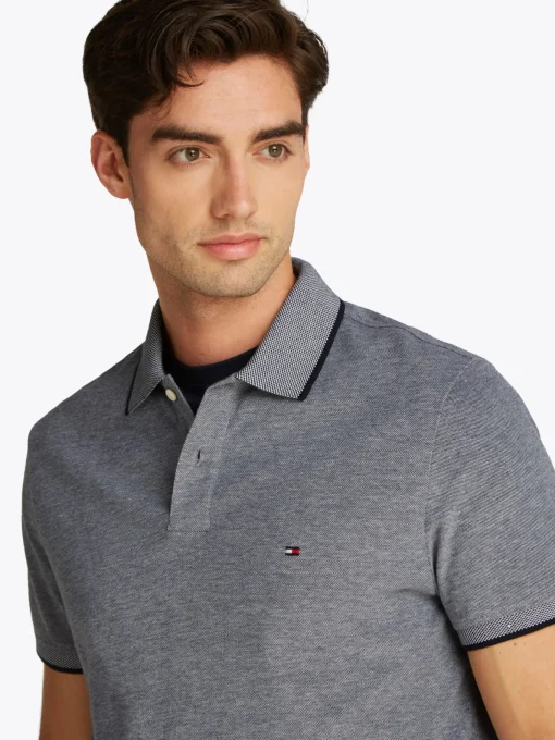 Herren Tommy Hilfiger Oxford Two Tone Poloshirt