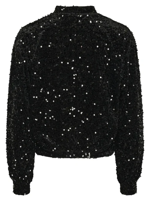 Damen Pieces PCKAM Pailletten Bomberjacke