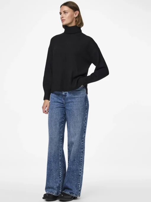 Damen Pieces PCMALOU Pullover mit hohem Kragen
