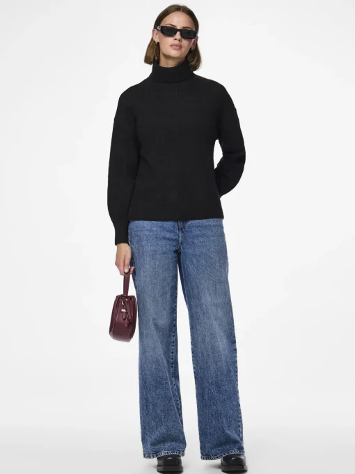 Damen Pieces PCMALOU Pullover mit hohem Kragen