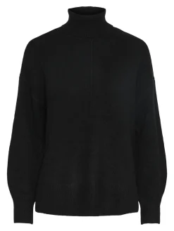 Damen Pieces PCMALOU Pullover mit hohem Kragen