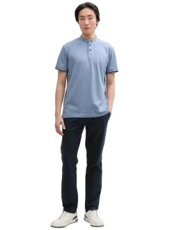Herren Tom Tailor Piqué Poloshirt mit Stehkragen