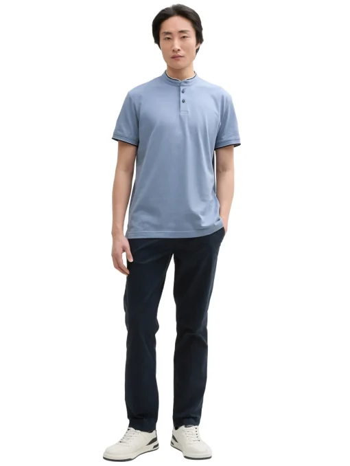 Herren Tom Tailor Piqué Poloshirt mit Stehkragen
