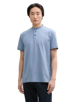 Herren Tom Tailor Piqué Poloshirt mit Stehkragen