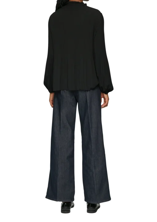 Damen s.Oliver BLACK LABEL Plissierte Bluse aus Crêpe