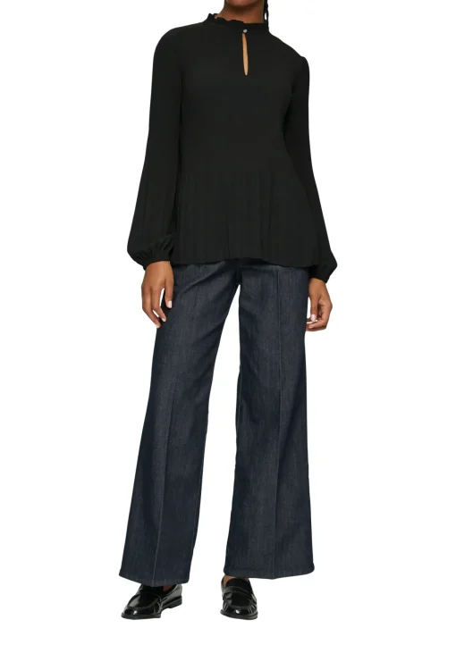Damen s.Oliver BLACK LABEL Plissierte Bluse aus Crêpe