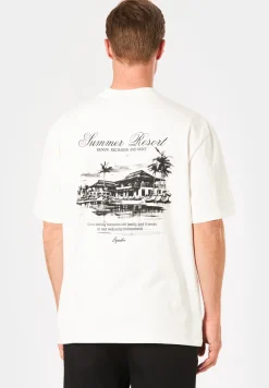 Herren Pegador POLION OVERSIZED TEE WASHED WARM WHITE