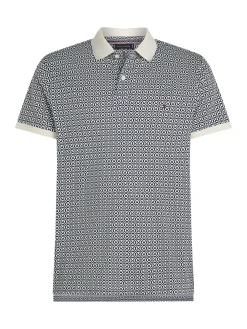 Herren Tommy Hilfiger Poloshirt mit allover Print
