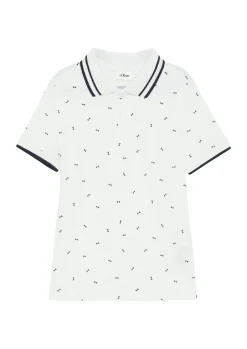 Kinder s.Oliver Poloshirt mit Kontrast-Details und All-over-Print