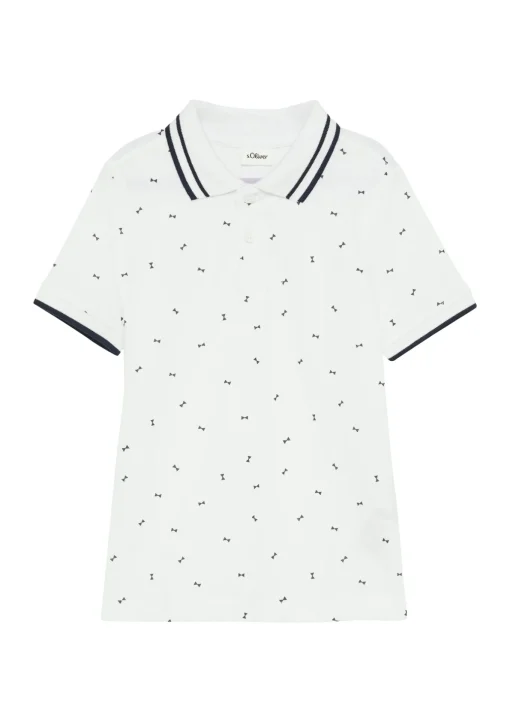 Kinder s.Oliver Poloshirt mit Kontrast-Details und All-over-Print