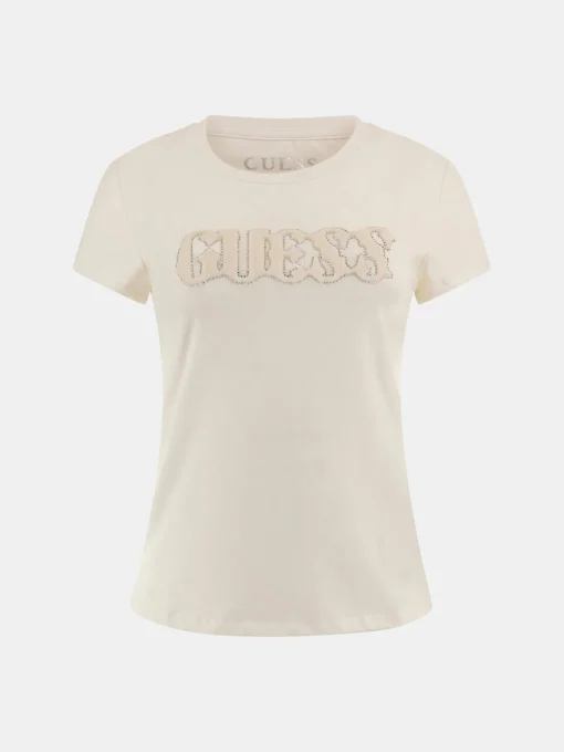Damen GUESS Pony Hair Logo T-Shirt
