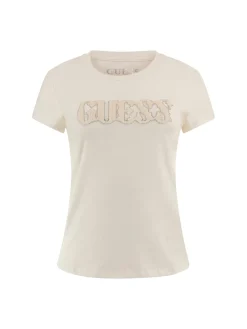Damen GUESS Pony Hair Logo T-Shirt