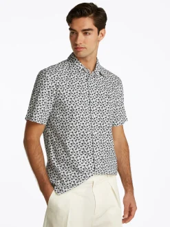 Herren Tommy Hilfiger Popeline Hemd mit Palmenprint