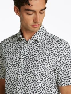 Herren Tommy Hilfiger Popeline Hemd mit Palmenprint