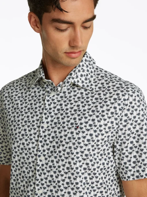 Herren Tommy Hilfiger Popeline Hemd mit Palmenprint