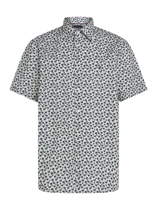 Herren Tommy Hilfiger Popeline Hemd mit Palmenprint