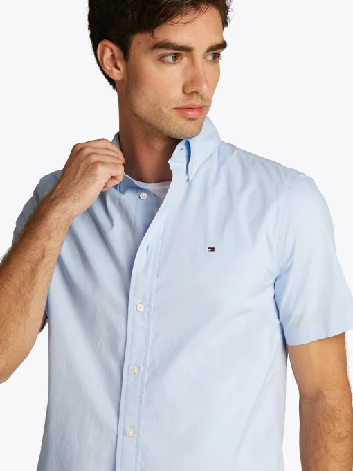 Herren Tommy Hilfiger Popeline Kurzarm Hemd