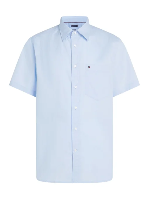 Herren Tommy Hilfiger Popeline Kurzarm Hemd