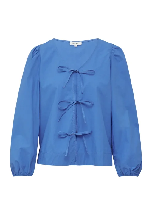 Damen s.Oliver Popeline-Bluse aus Baumwolle mit Schleifen