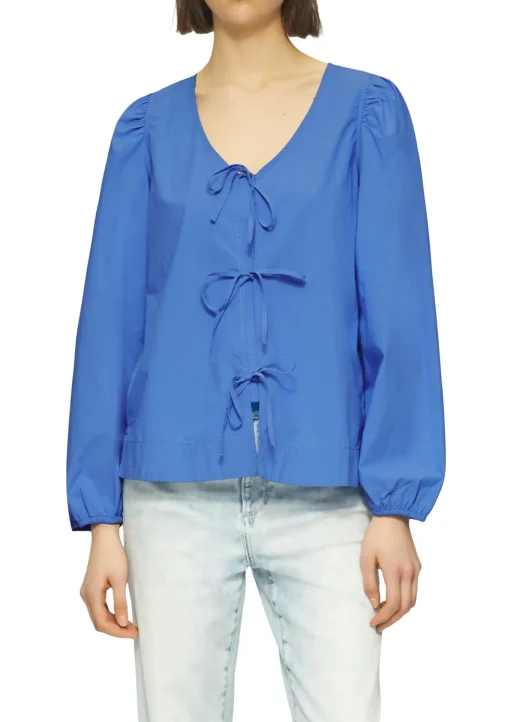 Damen s.Oliver Popeline-Bluse aus Baumwolle mit Schleifen