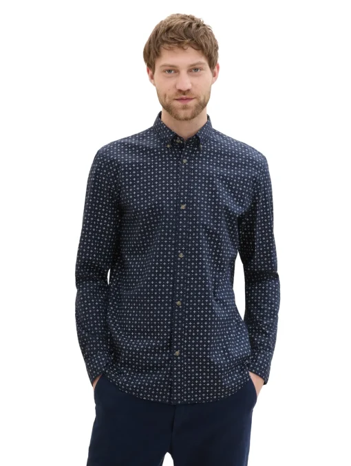 Herren Tom Tailor Denim Poplin Hemd mit Print