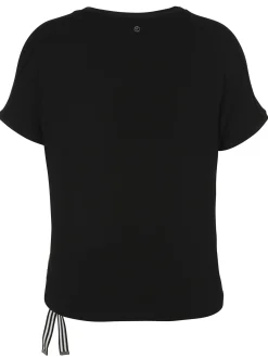 Damen Frapp Print Blusenshirt mit schwarzem Jerseyrücken