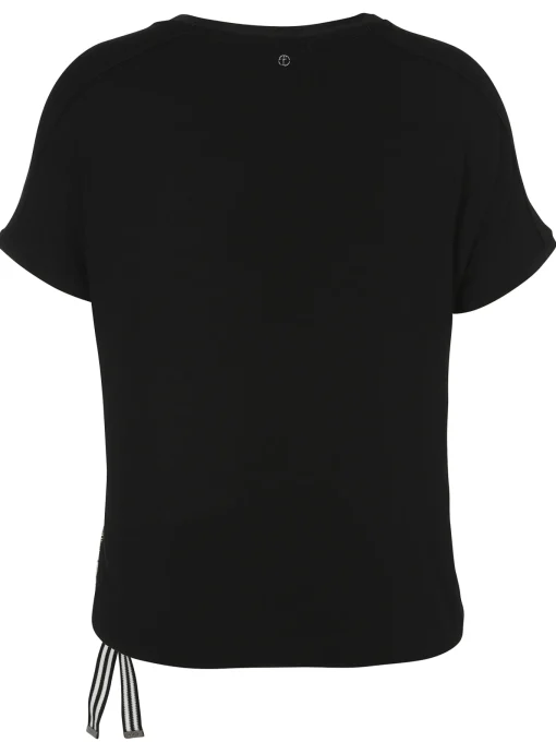 Damen Frapp Print Blusenshirt mit schwarzem Jerseyrücken