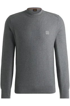 Herren Boss Orange Pullover aus Baumwolle und Kaschmir mit Logo-Aufnäher