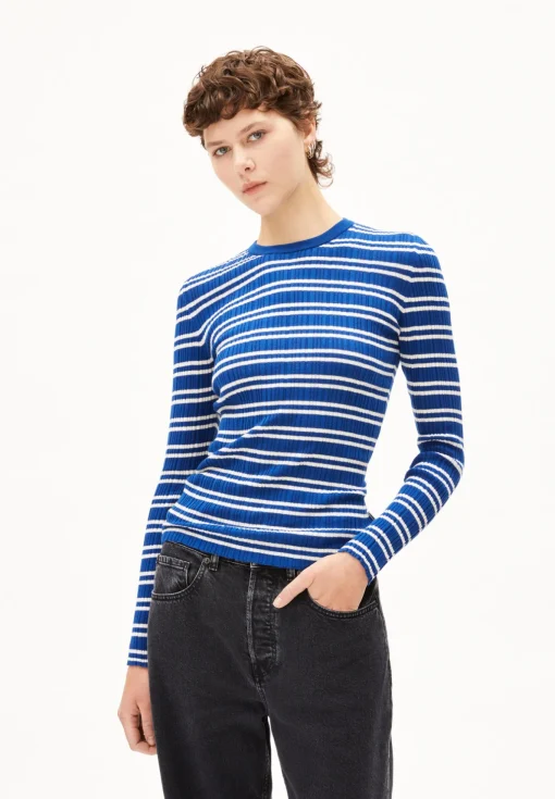 Damen armedangels Pullover aus Bio-Baumwolle ALAANIA CHIFFRON STR