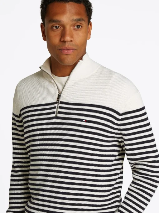 Herren Tommy Hilfiger Pullover aus Rippstrick mit Reißverschluss