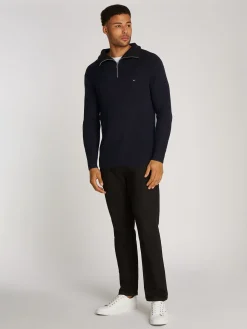 Herren Tommy Hilfiger Pullover aus Rippstrick mit Reißverschluss