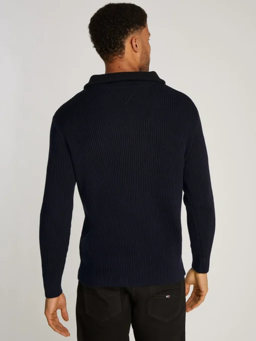 Herren Tommy Hilfiger Pullover aus Rippstrick mit Reißverschluss