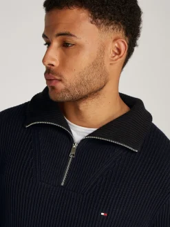 Herren Tommy Hilfiger Pullover aus Rippstrick mit Reißverschluss