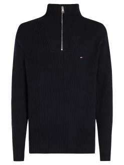 Herren Tommy Hilfiger Pullover aus Rippstrick mit Reißverschluss